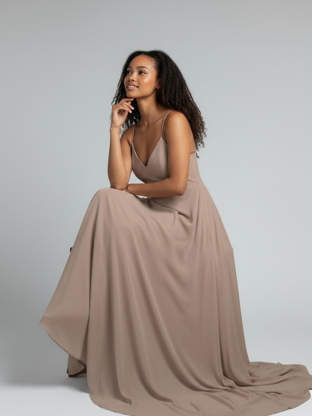 Show Me Your MuMu Taupe Maxi Dress
